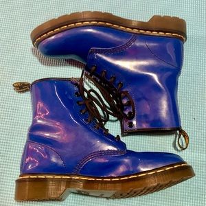 US 8/UK 6 Dr Doc Martens High Top Royal Blue Patent Leather Boots